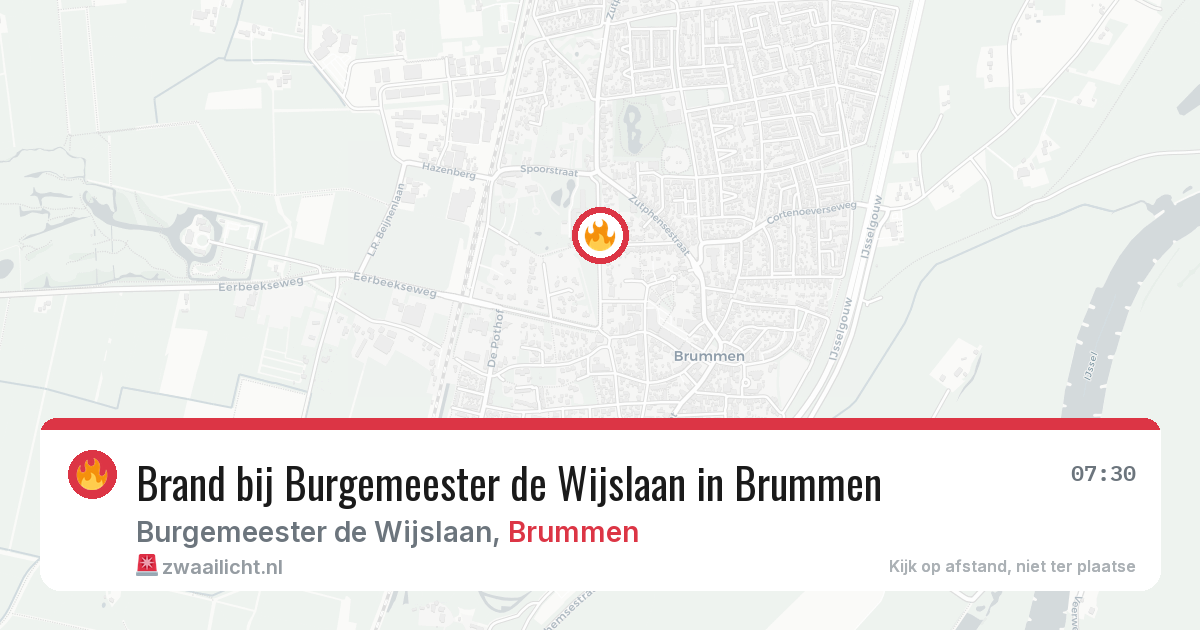 Brand bij Burgemeester de Wijslaan in Brummen — 7 jun 2026