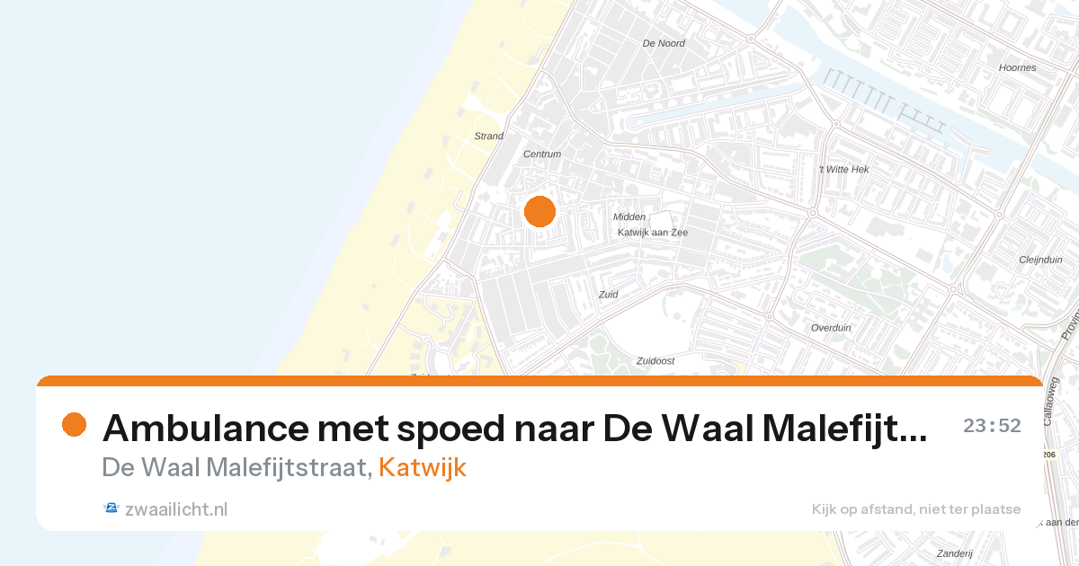 Ambulance met spoed naar De Waal Malefijtstraat in Katwijk — 15 jul 2026