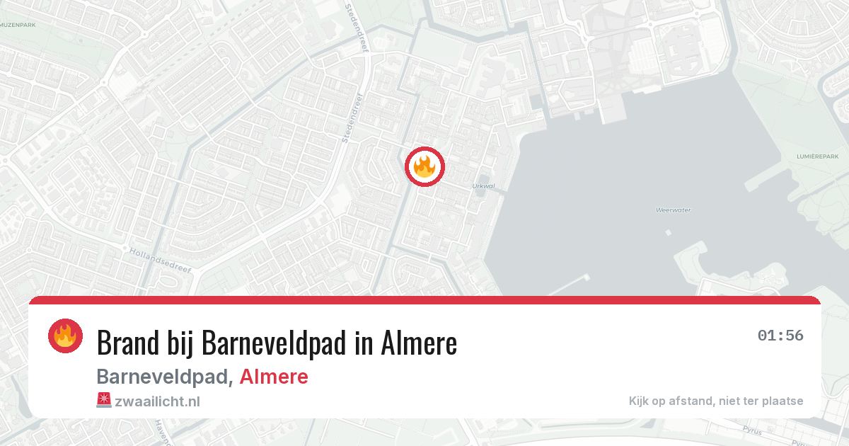 Brand bij Barneveldpad in Almere — 20 mei 2026