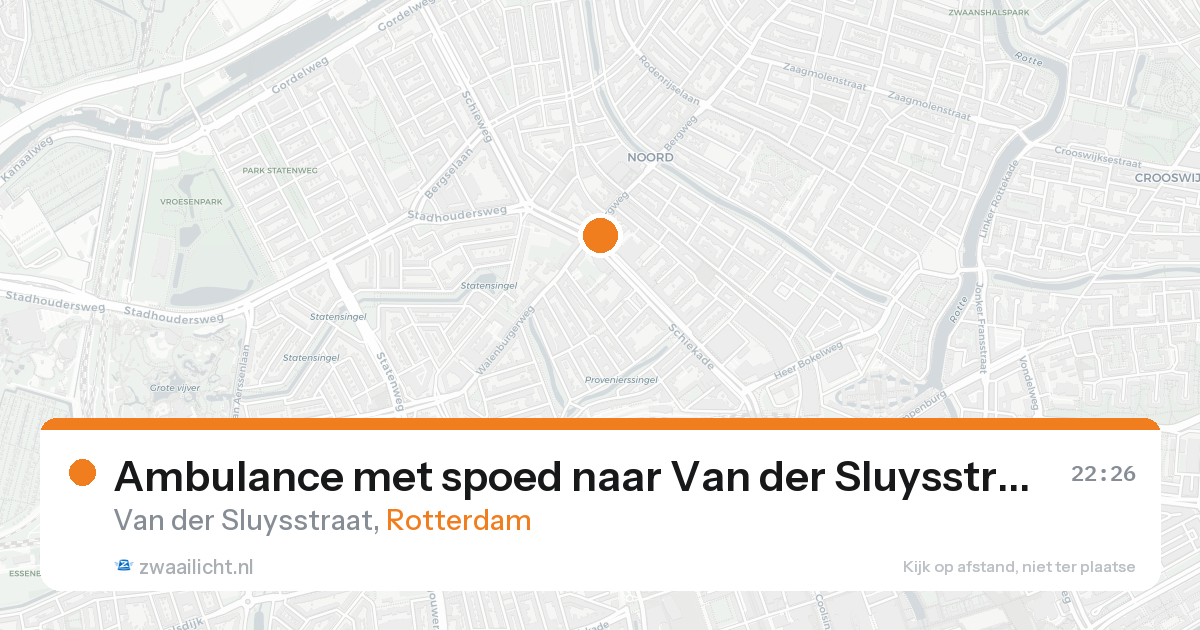 Ambulance met spoed naar Van der Sluysstraat in Rotterdam — 15 aug 2026