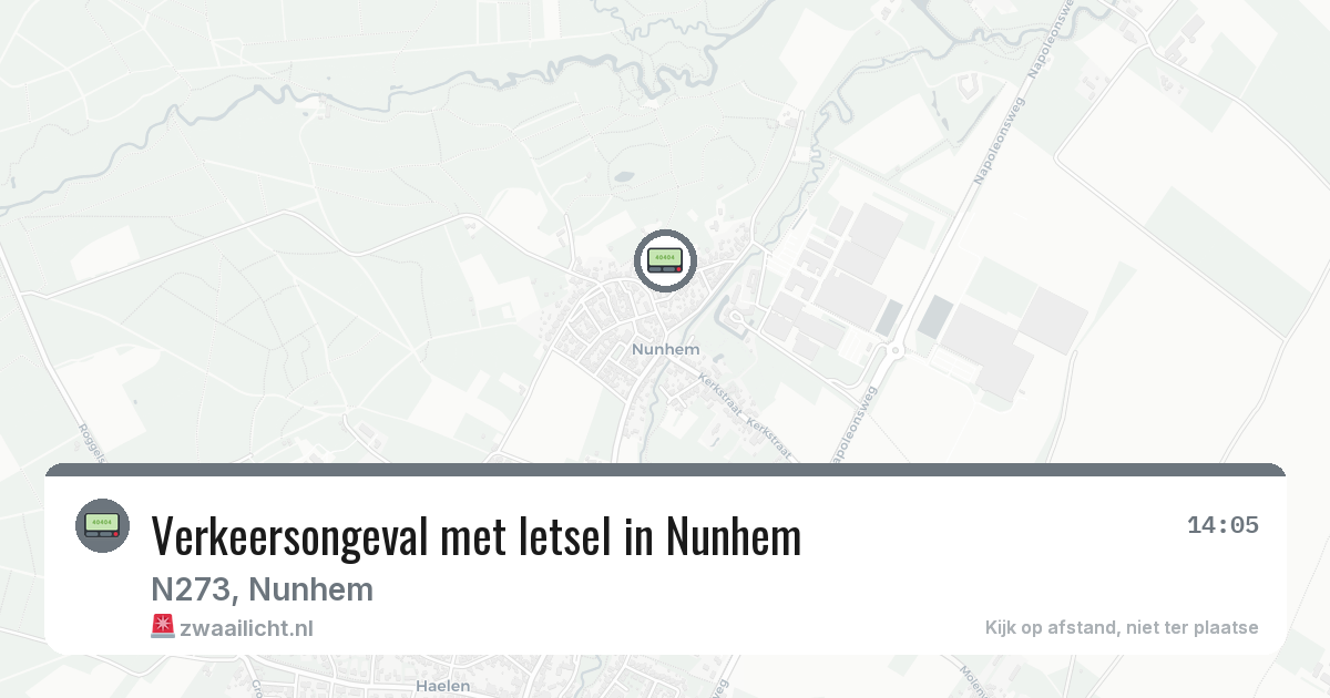 Verkeersongeval met letsel in Nunhem — 21 jul 2026