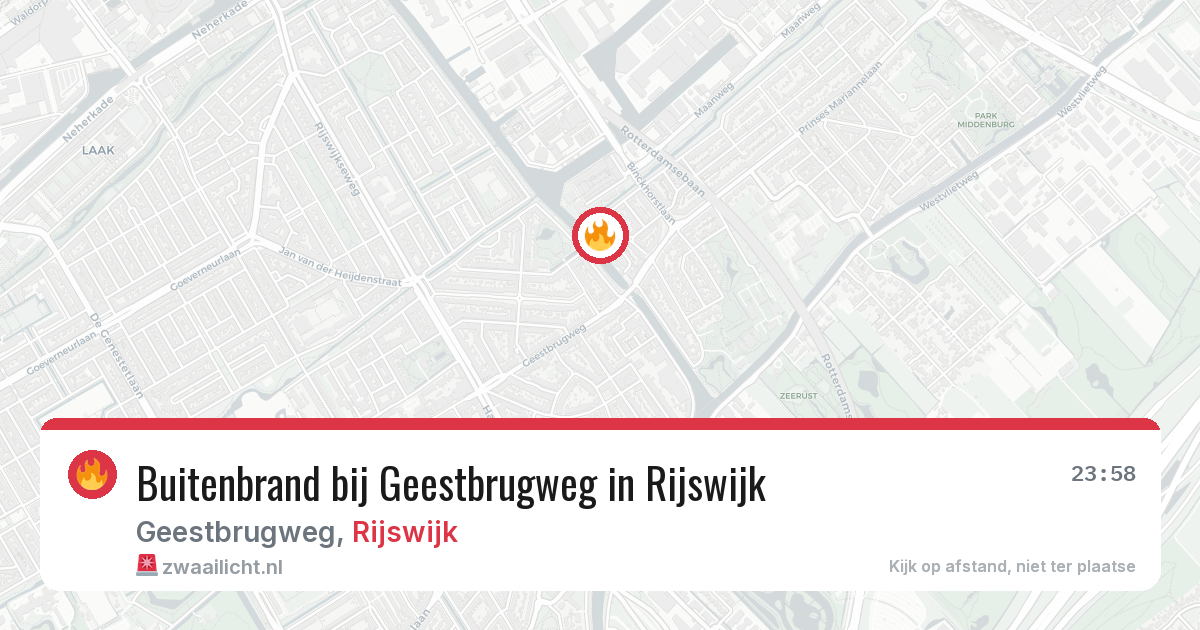 Buitenbrand bij Geestbrugweg in Rijswijk — 13 apr 2026
