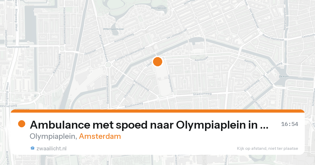 Ambulance met spoed naar Olympiaplein in Amsterdam — 22 aug 2026