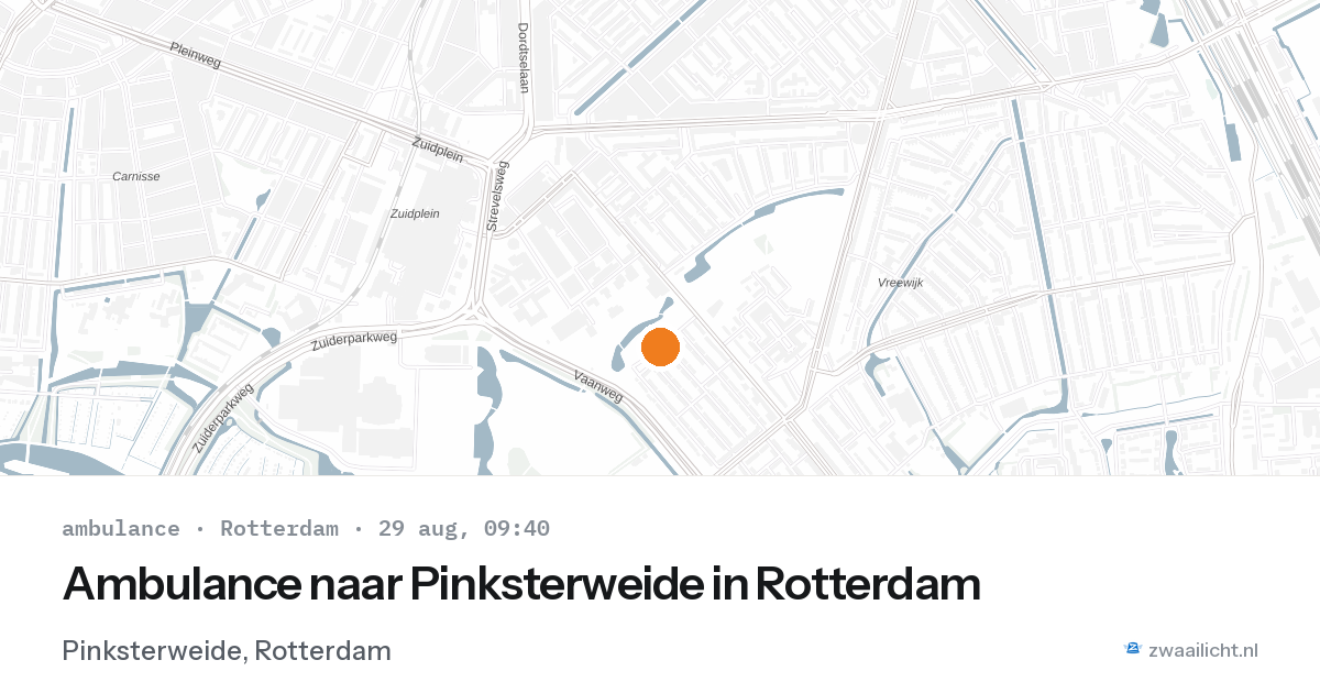 Ambulance naar Pinksterweide in Rotterdam — 29 aug 2026