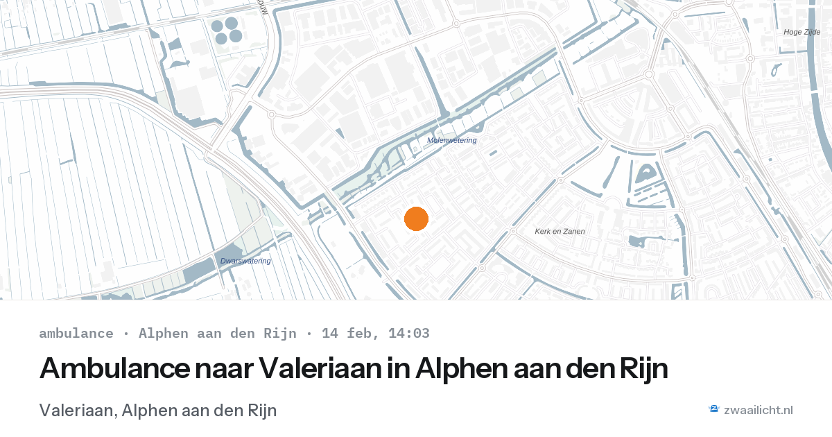 Ambulance naar Valeriaan in Alphen aan den Rijn — 14 feb 2026