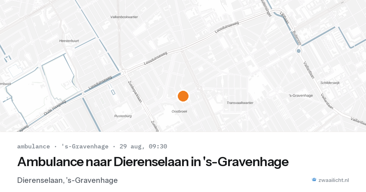 Ambulance naar Dierenselaan in 's-Gravenhage — 29 aug 2026