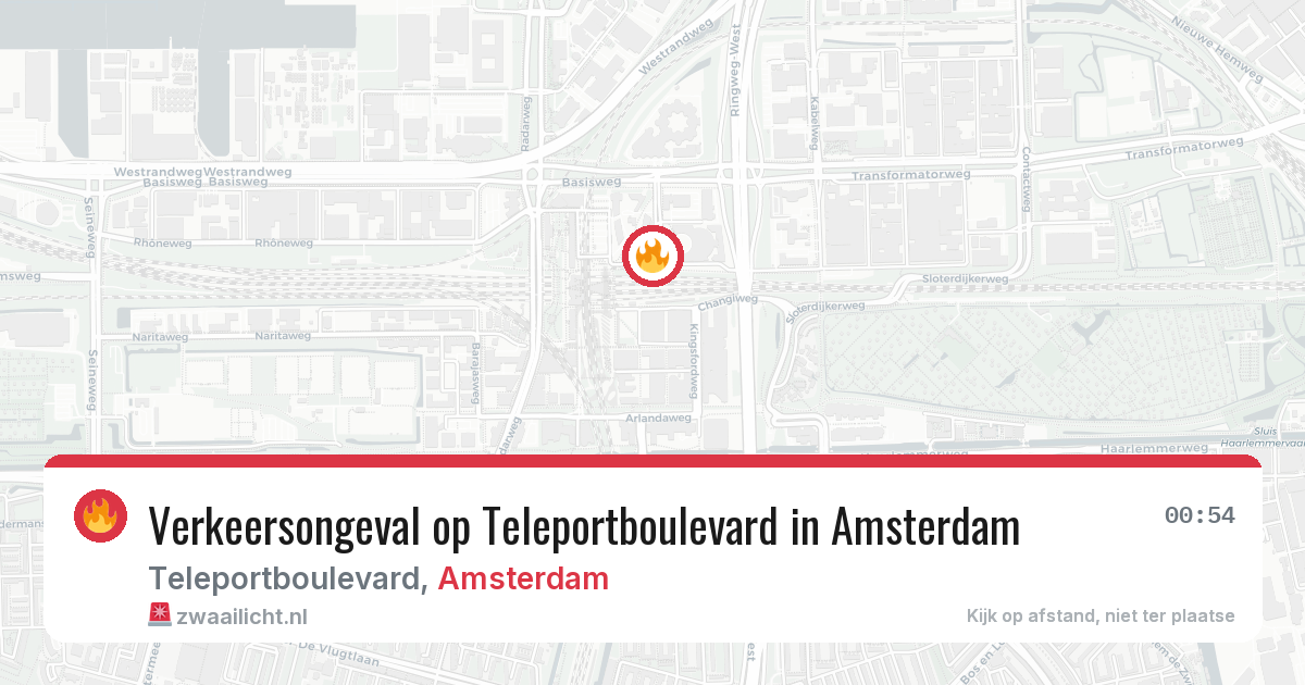 Verkeersongeval op Teleportboulevard in Amsterdam — 23 mei 2026