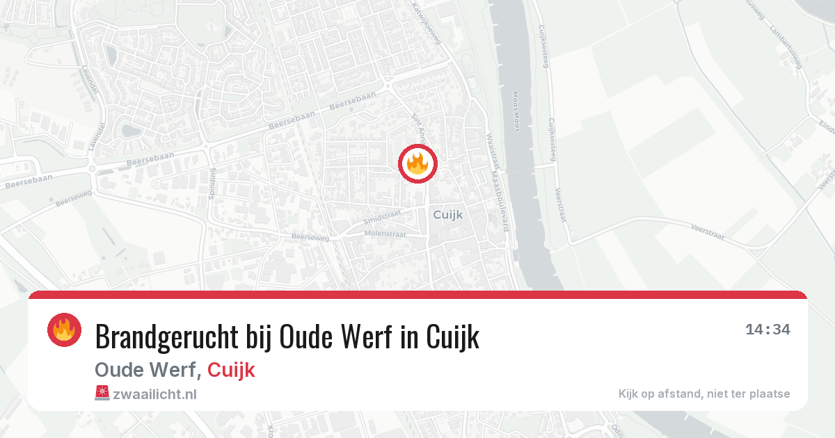 Brandgerucht bij Oude Werf in Cuijk — 26 jun 2026