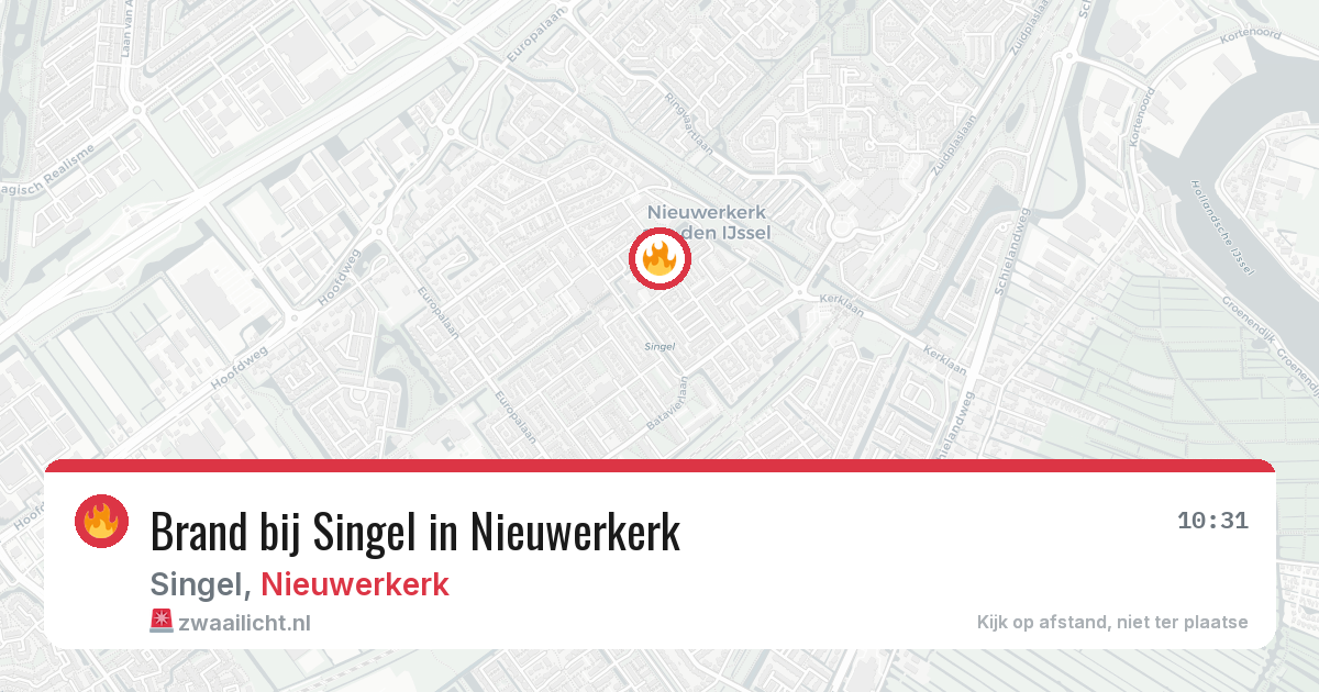 Brand bij Singel in Nieuwerkerk — 30 jul 2026