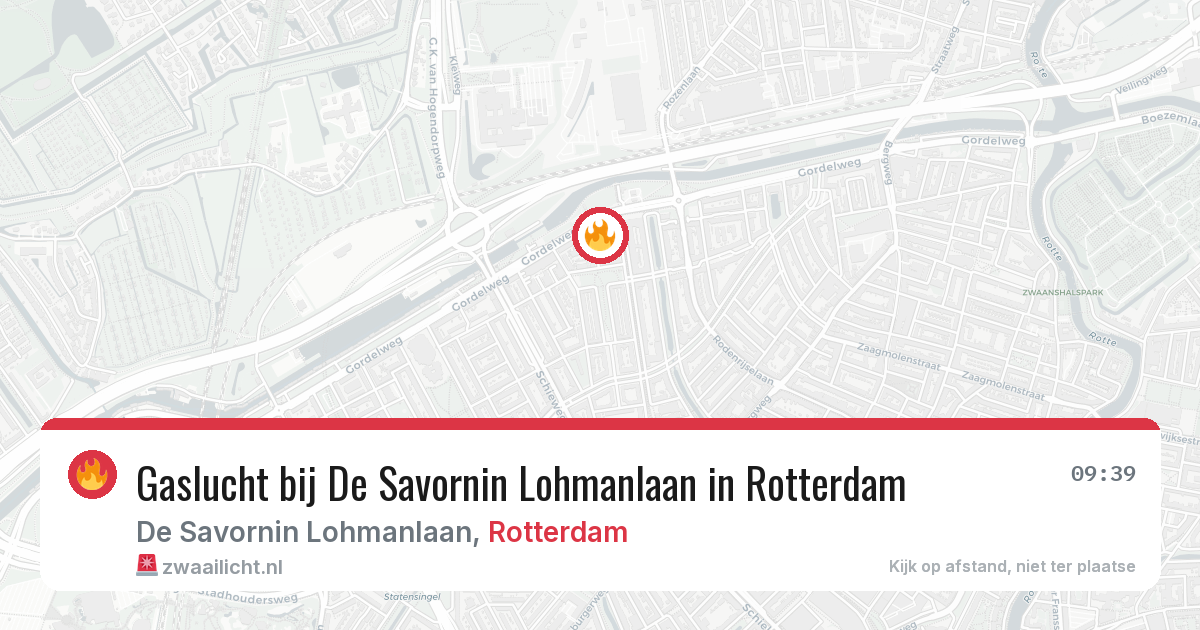 Gaslucht bij De Savornin Lohmanlaan in Rotterdam — 26 jul 2026