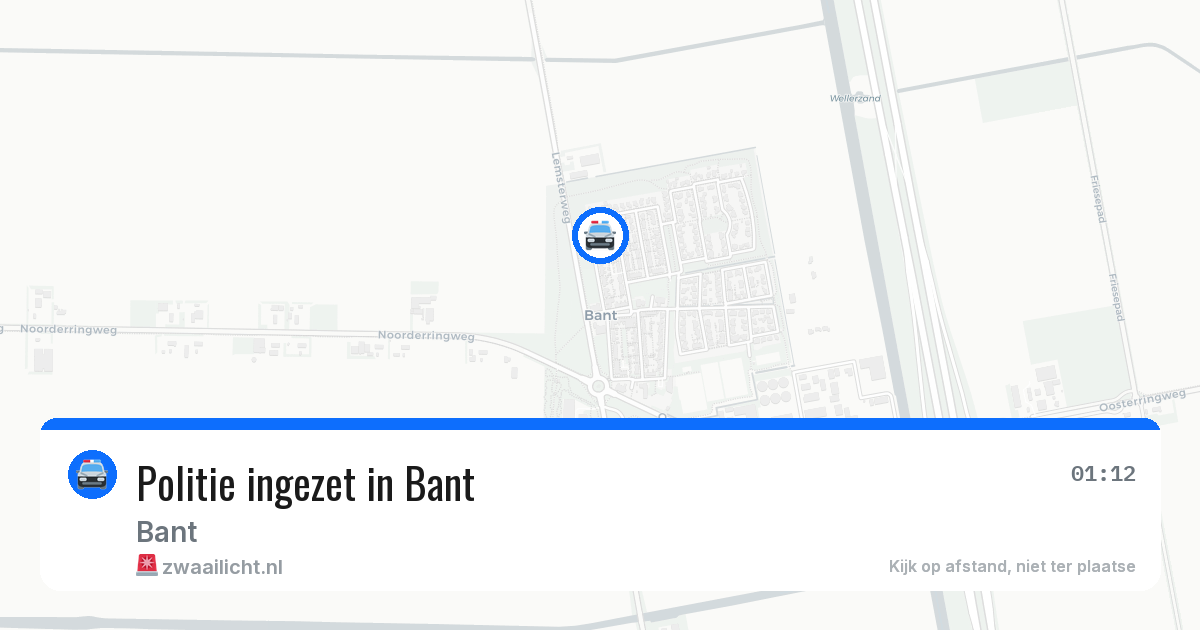 Politie ingezet in Bant — 6 jul 2026 | 🚨 Zwaailicht.nl