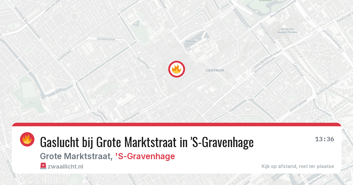 Gaslucht bij Grote Marktstraat in 'S-Gravenhage — 20 mei 2026