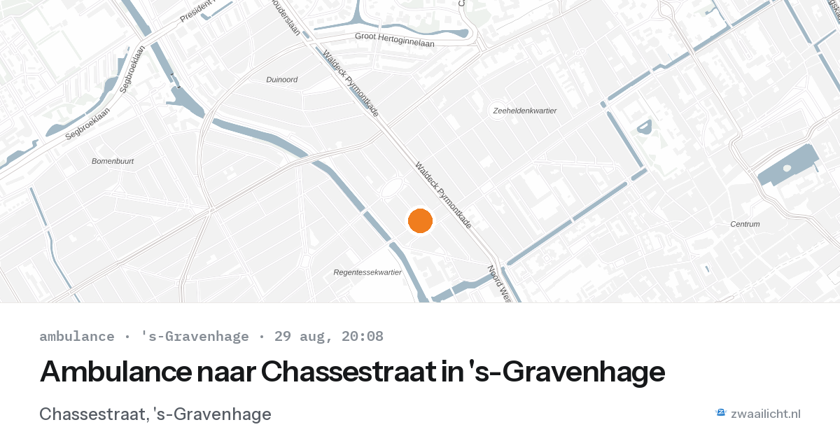 Ambulance naar Chassestraat in 's-Gravenhage — 29 aug 2026