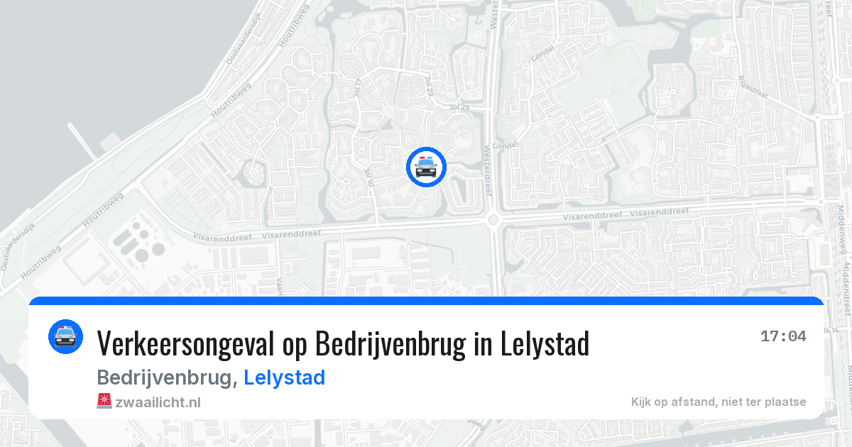 Verkeersongeval op Bedrijvenbrug in Lelystad — 24 apr 2026