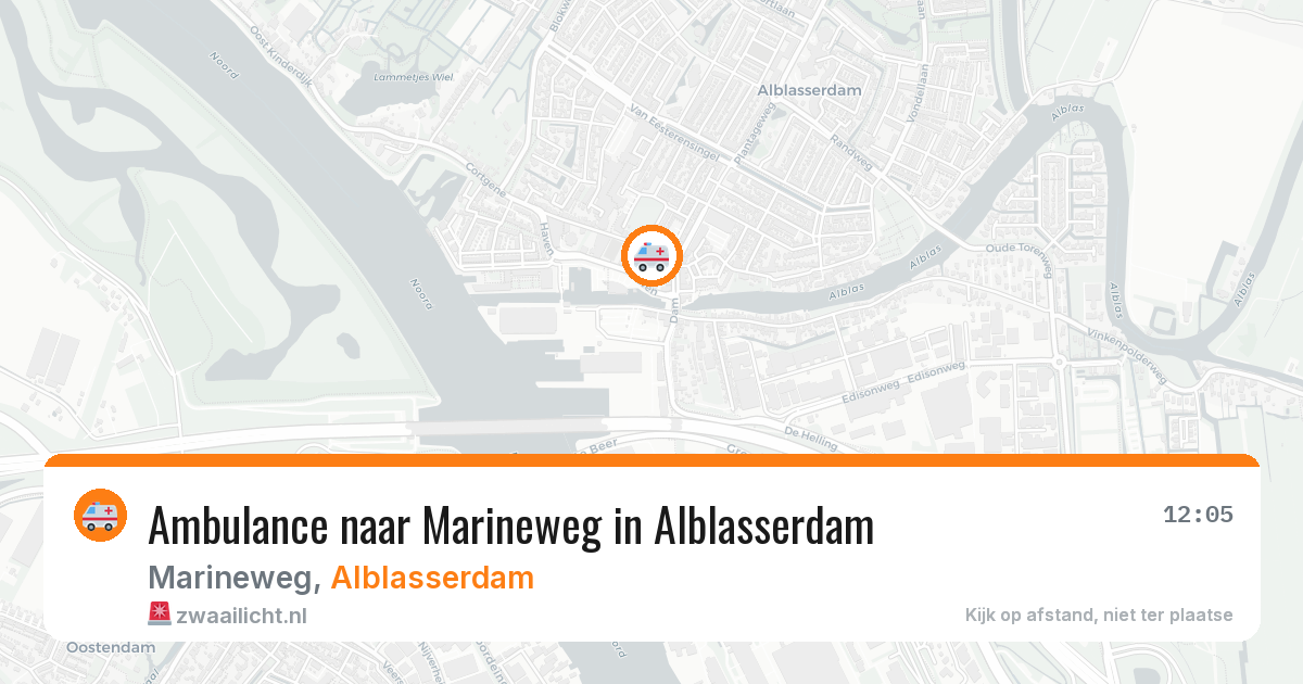 Ambulance naar Marineweg in Alblasserdam — 16 mrt 2026