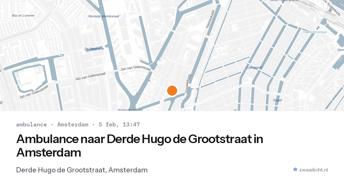 Ambulance naar Derde Hugo de Grootstraat in Amsterdam — 5 feb 2026