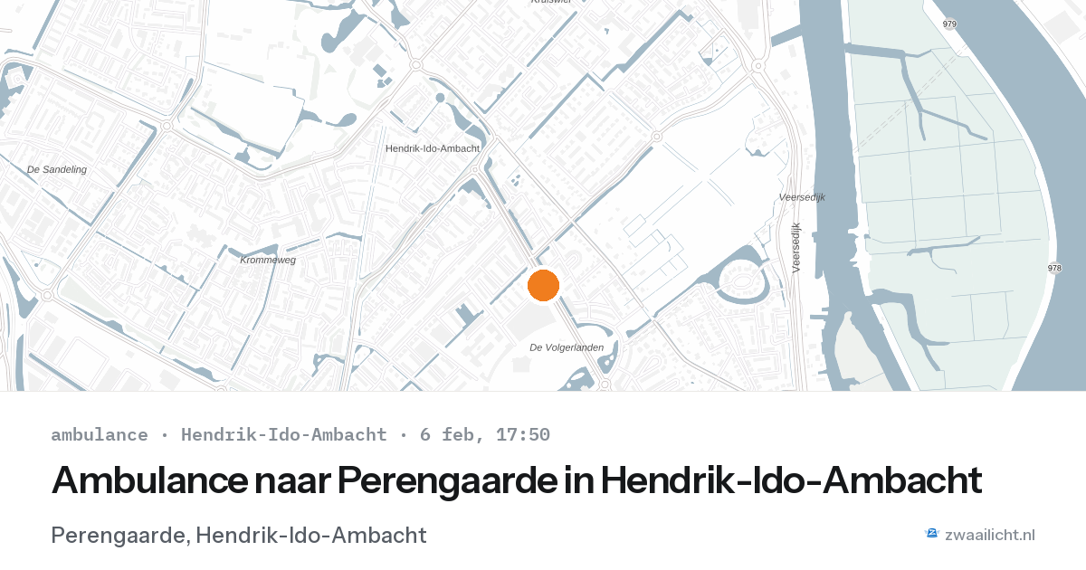 Ambulance naar Perengaarde in Hendrik-Ido-Ambacht — 6 feb 2026