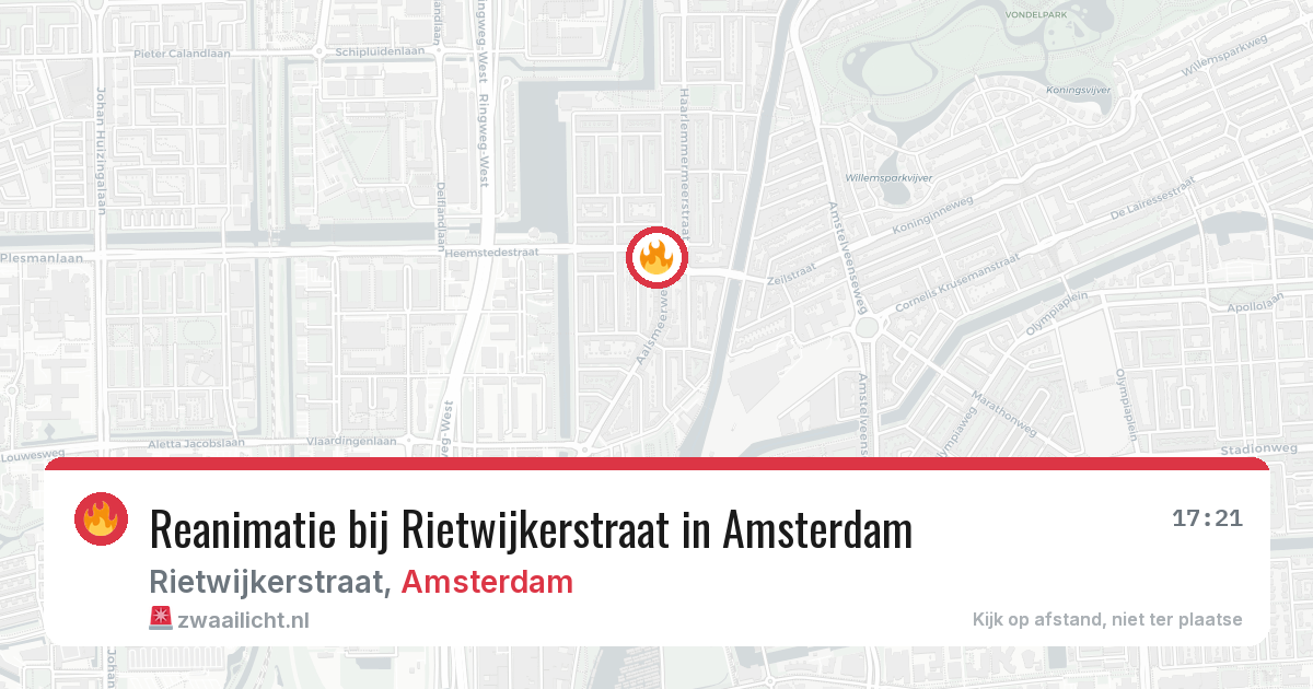 Reanimatie bij Rietwijkerstraat in Amsterdam — 30 jul 2026