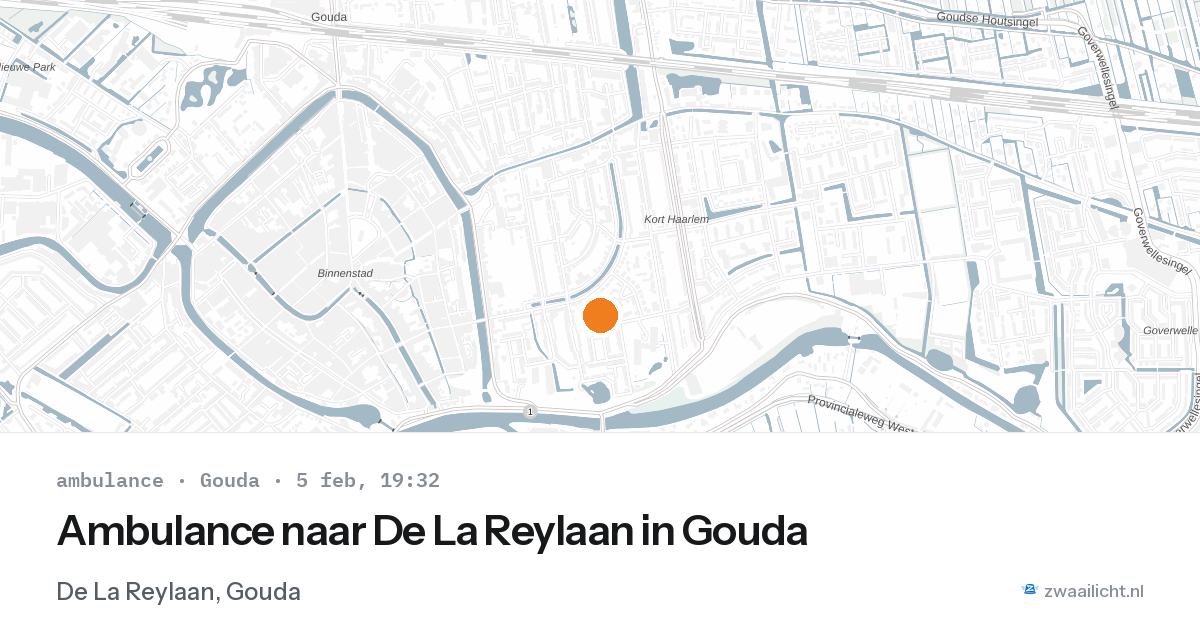 Ambulance naar De La Reylaan in Gouda — 5 feb 2026