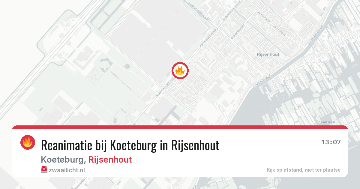 Reanimatie bij Koeteburg in Rijsenhout — 16 mei 2026