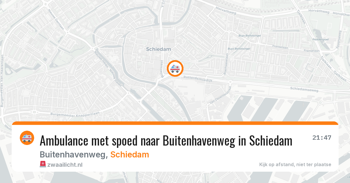 Ambulance met spoed naar Buitenhavenweg in Schiedam — 26 mei 2026