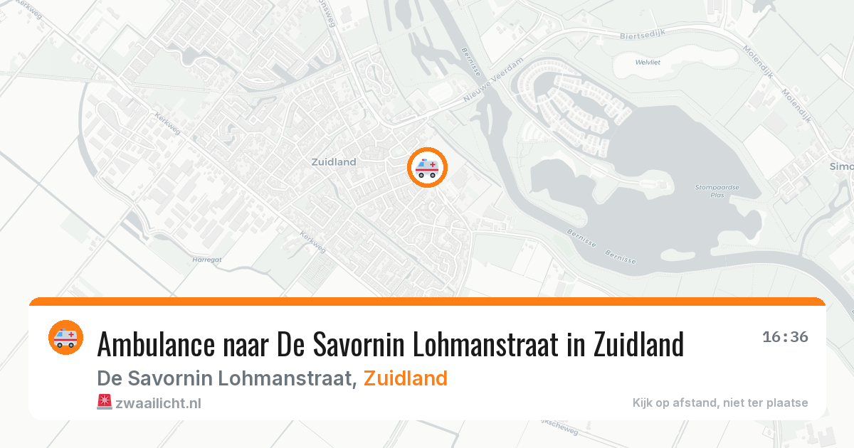 Ambulance naar De Savornin Lohmanstraat in Zuidland — 6 aug 2026