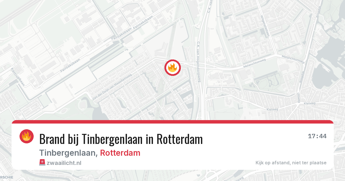Brand bij Tinbergenlaan in Rotterdam — 18 mei 2026