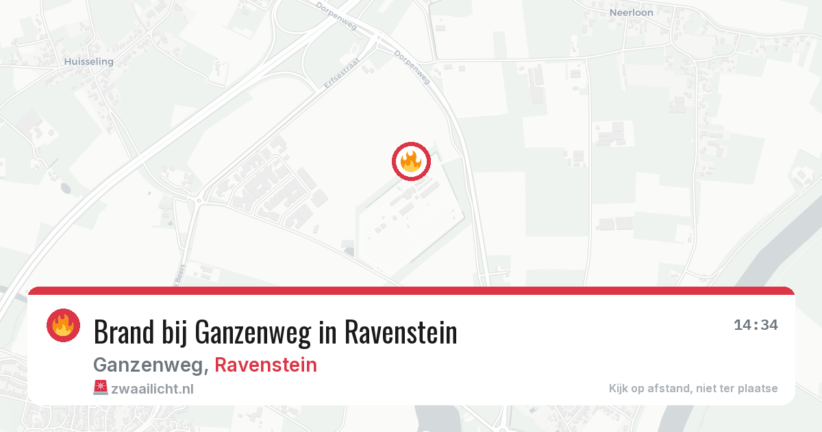 Brand bij Ganzenweg in Ravenstein — 17 jul 2026