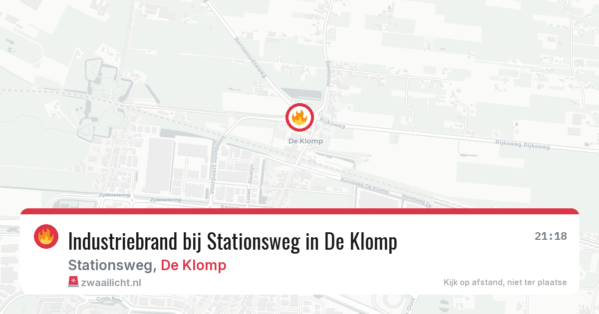 Industriebrand bij Stationsweg in De Klomp — 9 mei 2026