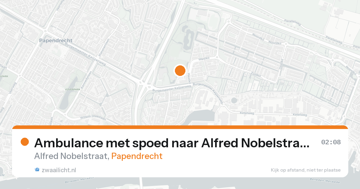 Ambulance met spoed naar Alfred Nobelstraat in Papendrecht — 18 aug 2026