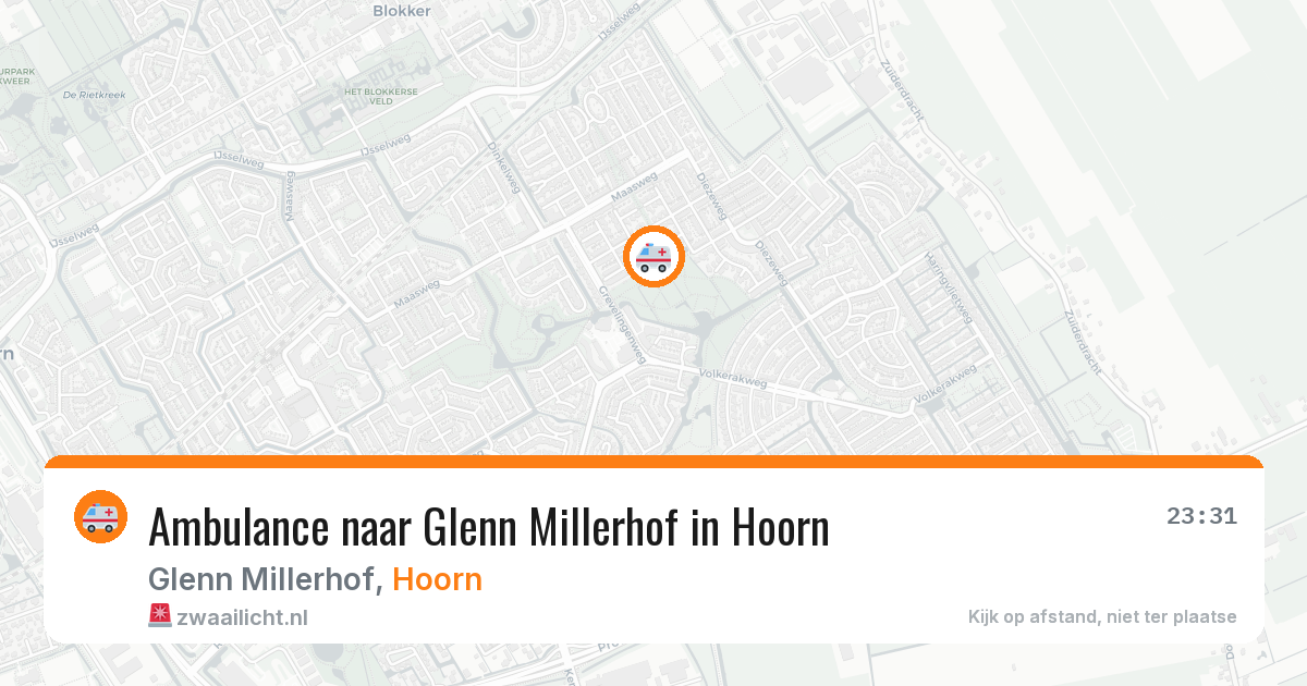 Ambulance naar Glenn Millerhof in Hoorn — 14 jun 2026