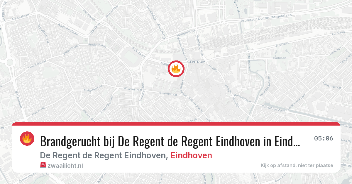 Brandgerucht bij De Regent de Regent Eindhoven in Eindhoven — 5 jul 2026