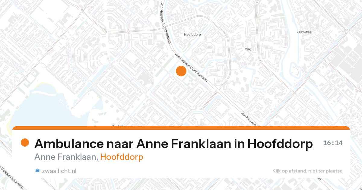 Ambulance naar Anne Franklaan in Hoofddorp — 10 jun 2026