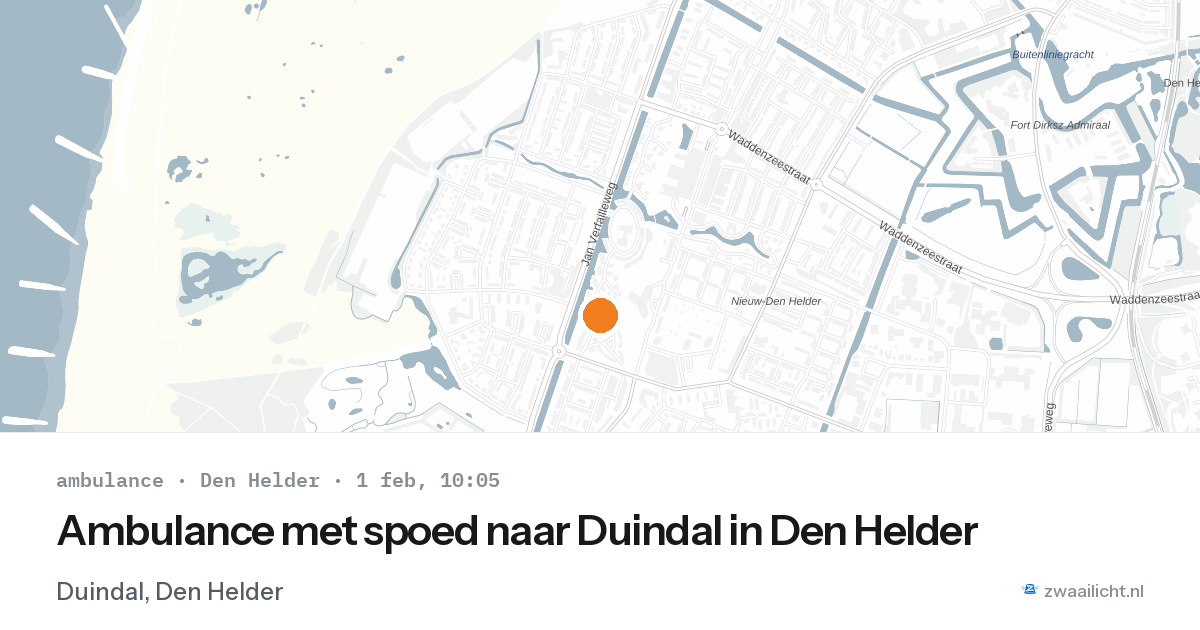 Ambulance met spoed naar Duindal in Den Helder — 1 feb 2026