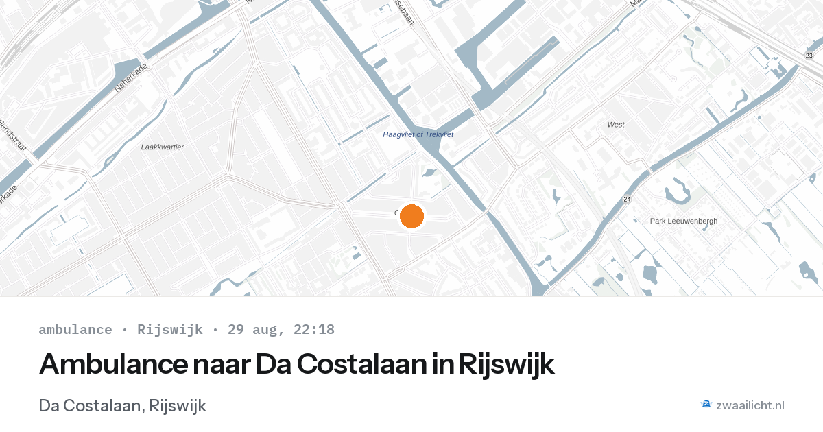 Ambulance naar Da Costalaan in Rijswijk — 29 aug 2026