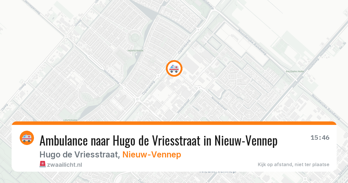 Ambulance naar Hugo de Vriesstraat in Nieuw-Vennep — 27 jul 2026