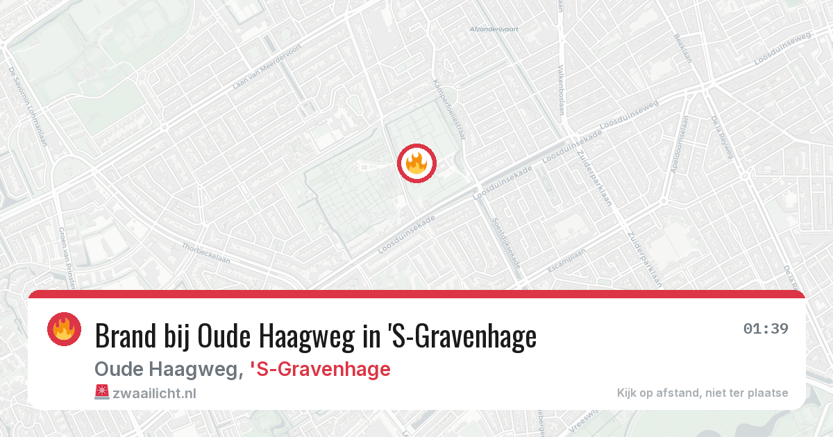 Brand bij Oude Haagweg in 'S-Gravenhage — 3 aug 2026