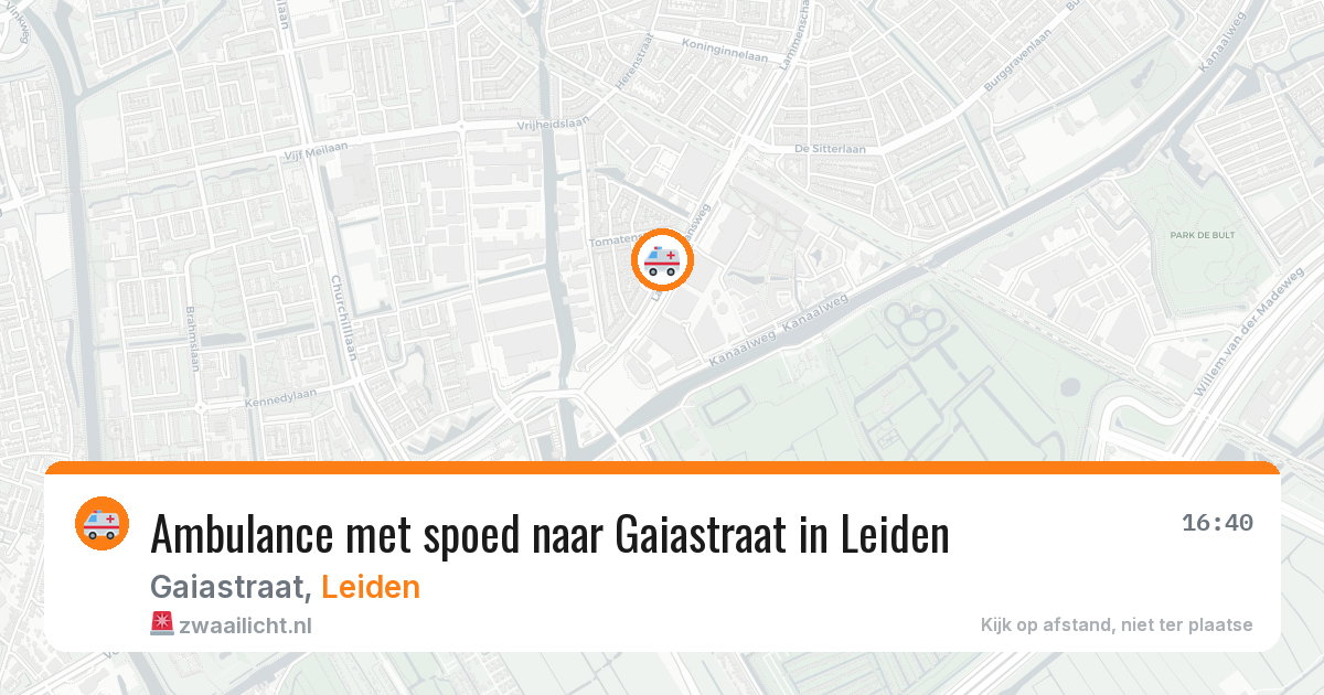 Ambulance met spoed naar Gaiastraat in Leiden — 7 jun 2026