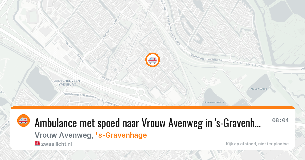 Ambulance met spoed naar Vrouw Avenweg in 's-Gravenhage — 25 mei 2026