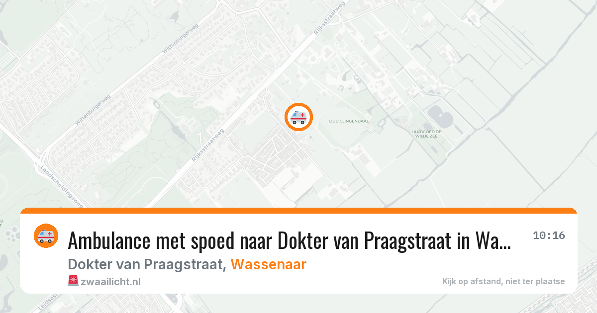 Ambulance met spoed naar Dokter van Praagstraat in Wassenaar — 20 mei 2026
