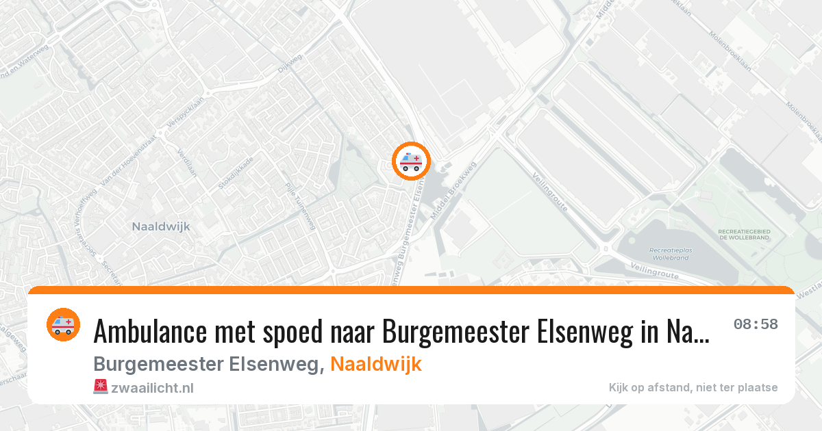 Ambulance met spoed naar Burgemeester Elsenweg in Naaldwijk — 25 mei 2026