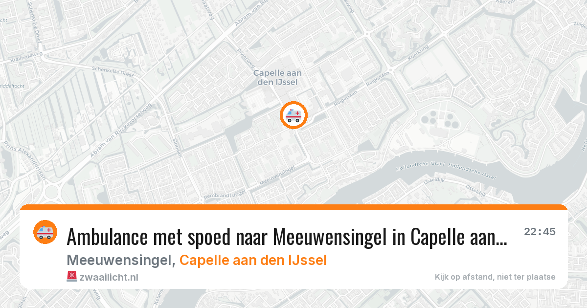 Ambulance met spoed naar Meeuwensingel in Capelle aan den IJssel — 7 jun 2026