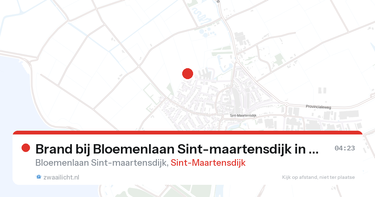 Brand bij Bloemenlaan Sint-maartensdijk in Sint-Maartensdijk — 23 aug 2026