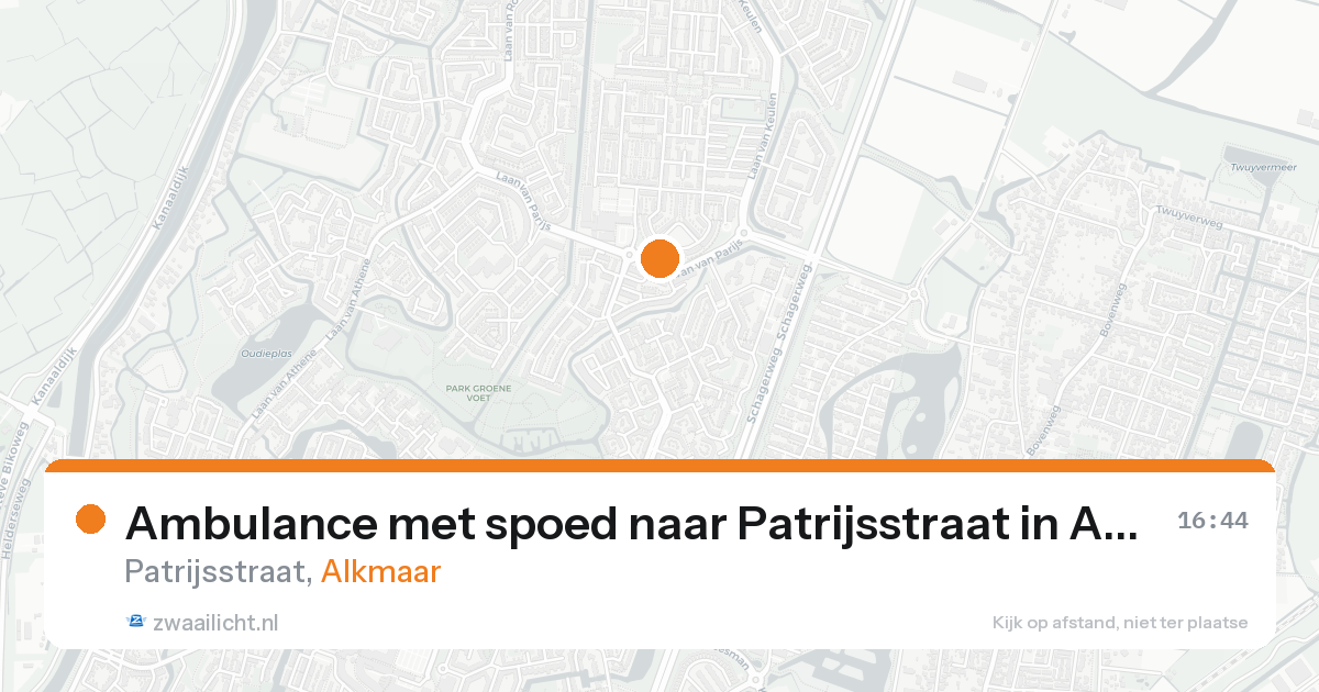 Ambulance met spoed naar Patrijsstraat in Alkmaar — 20 aug 2026
