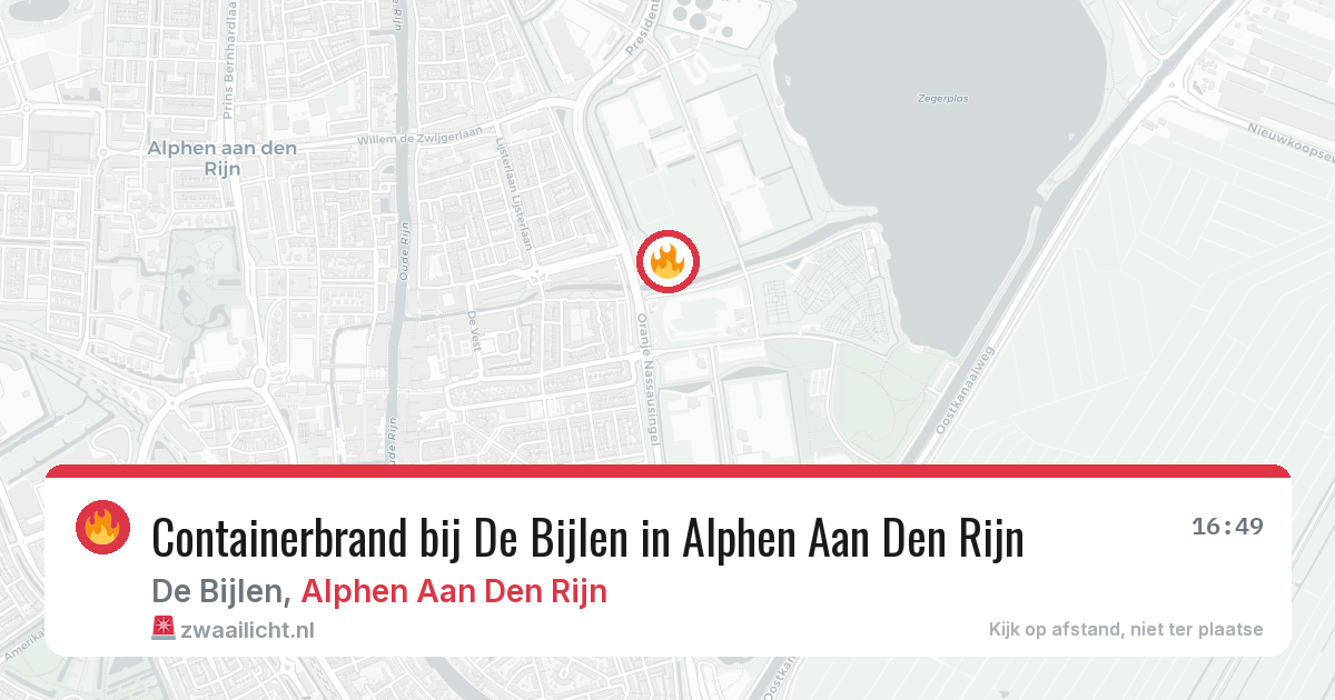 Containerbrand bij De Bijlen in Alphen Aan Den Rijn — 9 aug 2026
