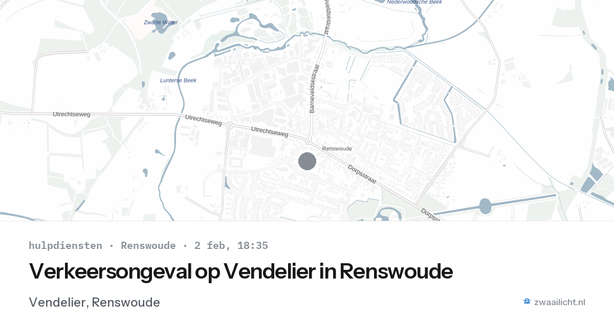 Verkeersongeval op Vendelier in Renswoude — 2 feb 2026
