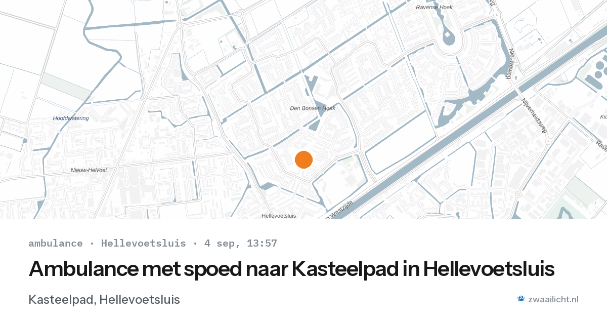Ambulance met spoed naar Kasteelpad in Hellevoetsluis — 4 sep 2026
