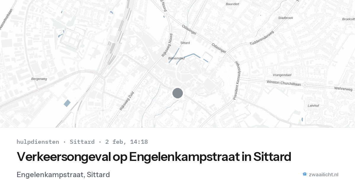 Verkeersongeval op Engelenkampstraat in Sittard — 2 feb 2026