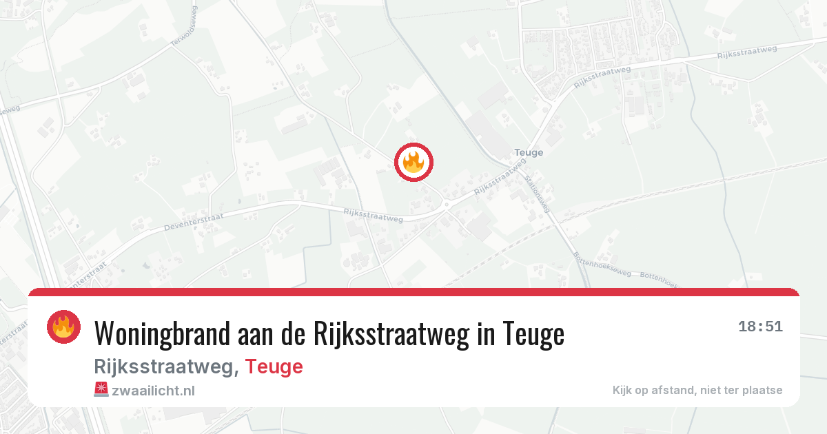 Woningbrand aan de Rijksstraatweg in Teuge — 11 apr 2026