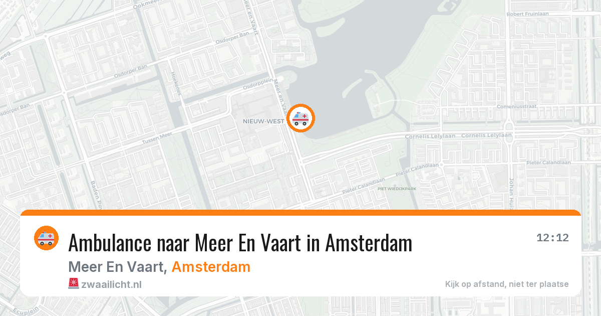 Ambulance naar Meer En Vaart in Amsterdam — 29 mei 2026